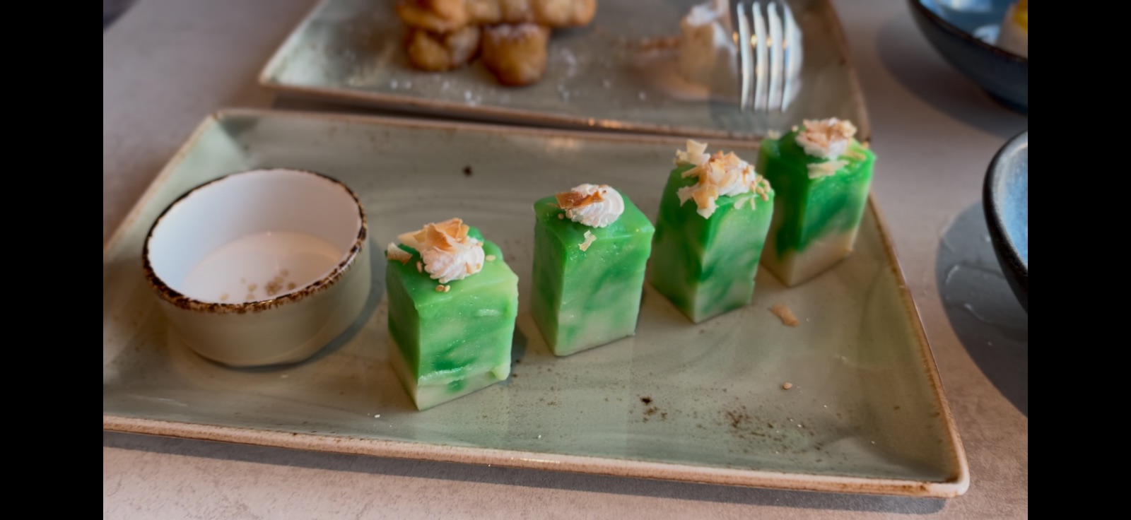 Thai Coconut and Pandan Pudding
